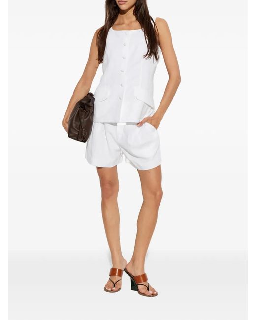 Rag & Bone White Button-Up Sleeveless Jacket