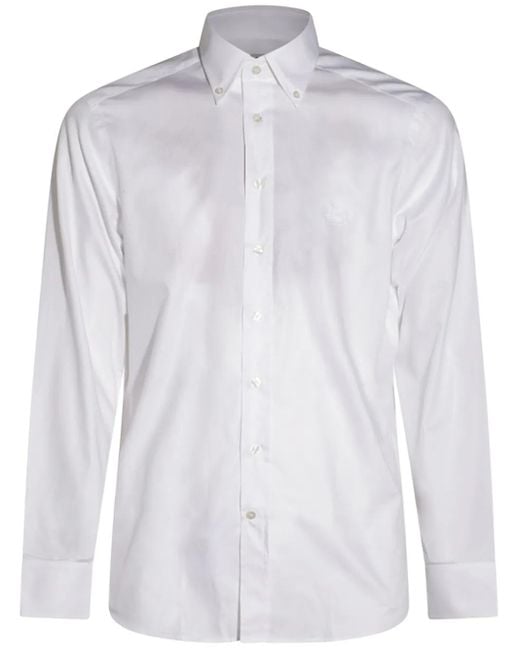 Etro White Cotton Shirt for men