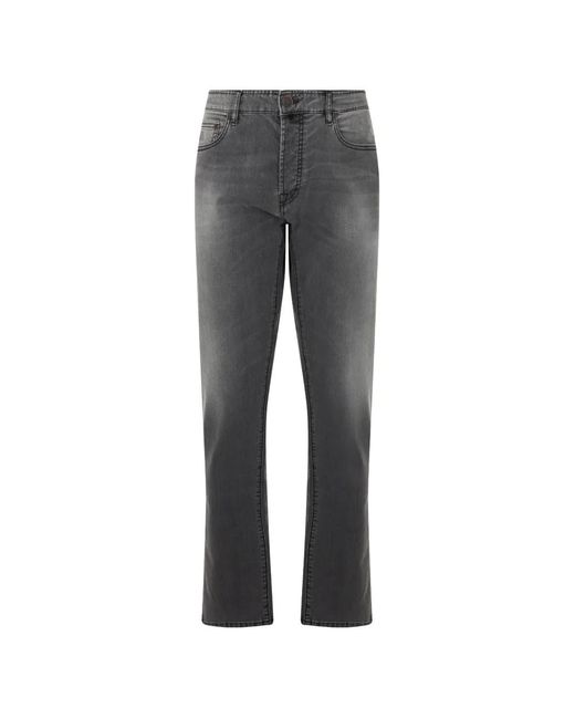 Moorer Gray Faded Five-Pocket Jeans for men