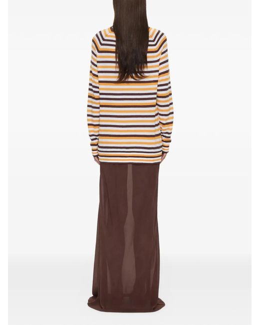 Christopher Esber White Monument Stripe-Knit Long Dress