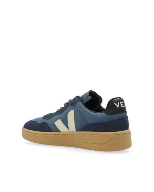 Veja Blue V-90 Suede Low-Top Sneakers