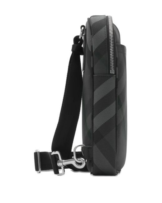 Burberry Black Grid Sling Bag for men