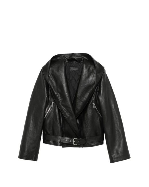 Manokhi Black Irina Belted Hooded Jacket