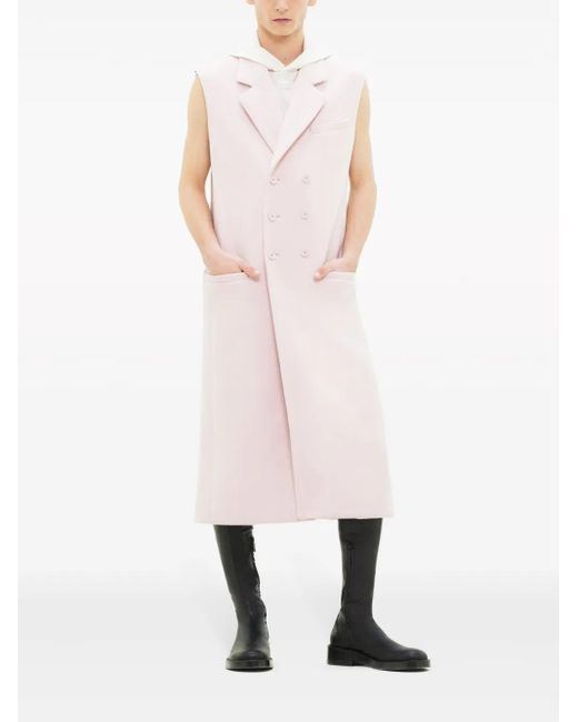 Courreges Pink Sleeveless Double-Breasted Coat for men