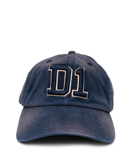 D1 Milano Blue Logo-Embroidered Cap