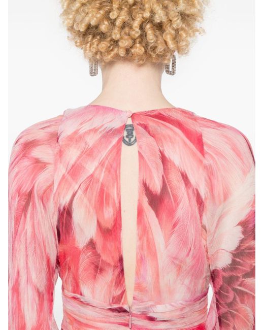 Roberto Cavalli Maxi-jurk Met Print in het Pink