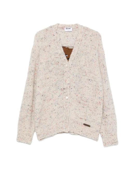 Moschino White Teddy Bear Buttoned Cardigan