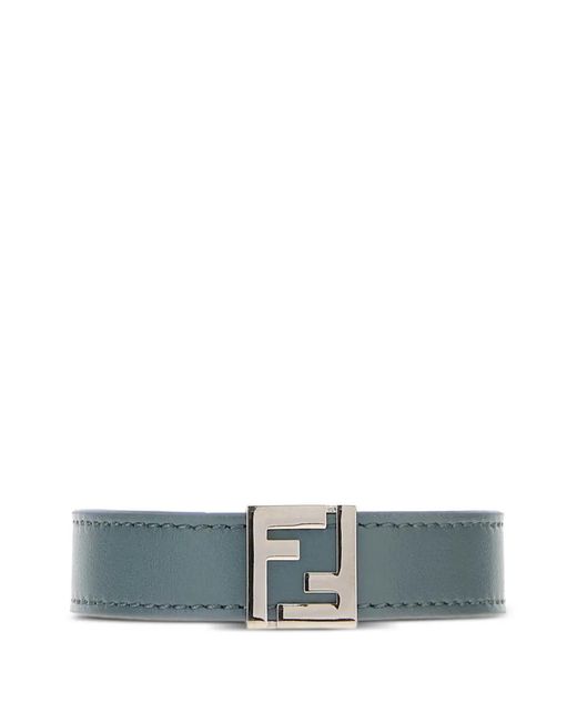 メンズ Fendi ロゴ ブレスレット Blue