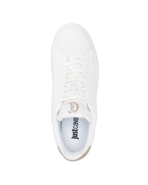 Just Cavalli White Embossed Sneakers for men