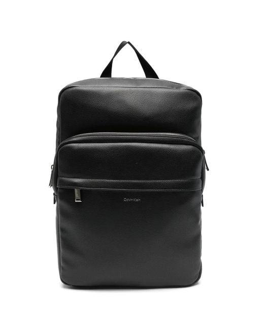 Calvin Klein Black Logo-Detail Backpack for men