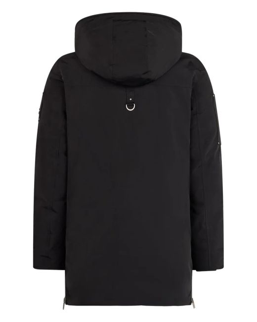Moose Knuckles Black Feather Down Hooded Parka Coat for men