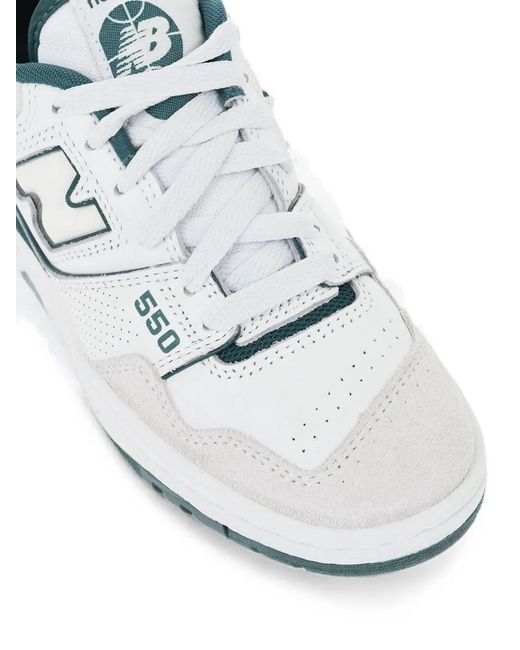 New Balance White 550 Leather Sneakers