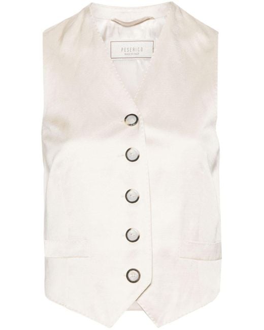Peserico White Patch-detail Waistcoat