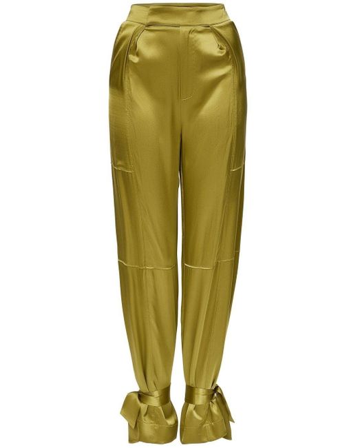 Nicholas Green Erato Silk Tied-cuff Trousers
