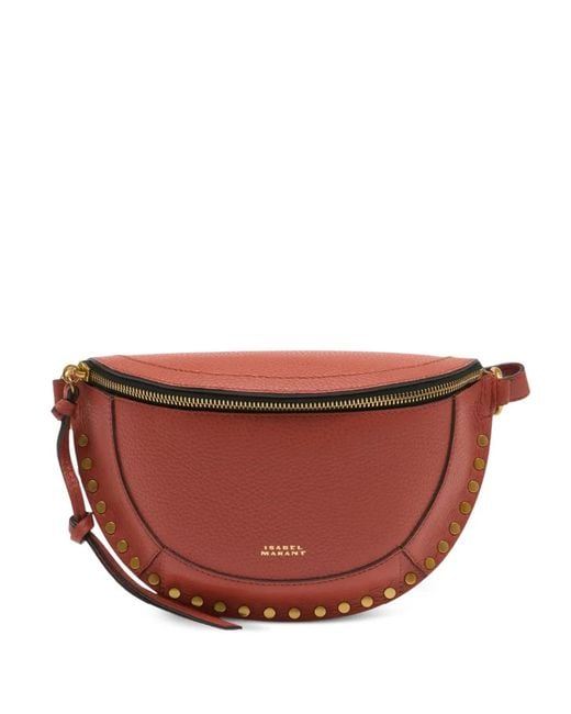 Isabel Marant Pink Skano Studded-Detail Shoulder Bag