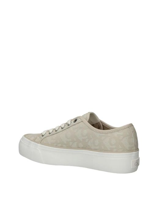 Calvin Klein Brown Platform Logo Low-Top Sneakers