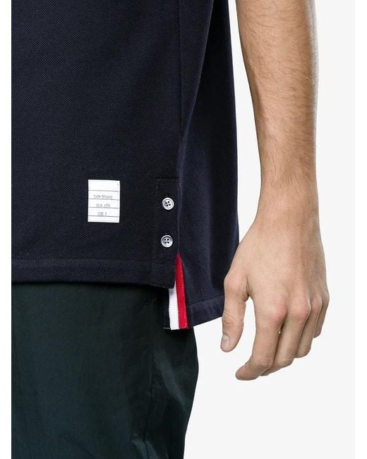 Polo in cotone di Thom Browne in Blue da Uomo