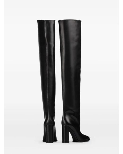 Le Silla Black 110Mm Elsa Block-Heel Leather Boots