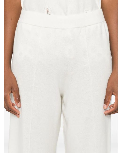 Fabiana Filippi White Wide-Leg Trousers With Pleated Front And Clean Waistband