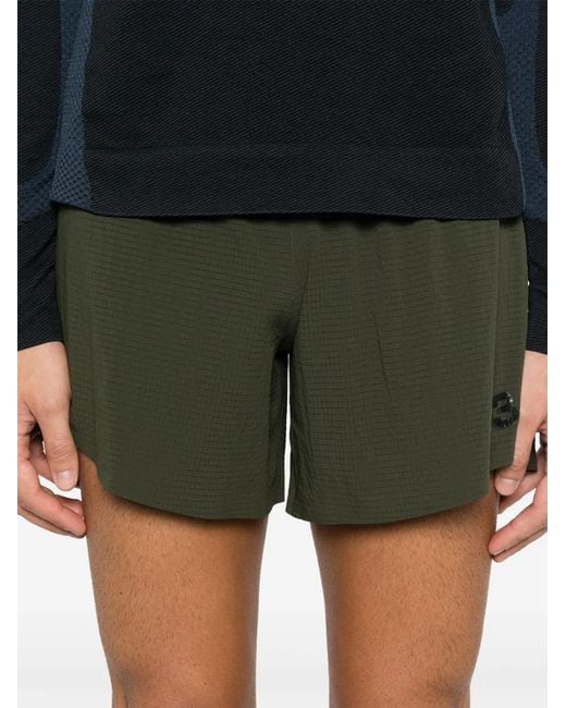 Y-3 Green Perforated-Design Shorts for men