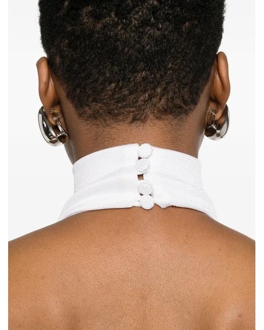 ANDAMANE White Cleo Neckholder-Maxikleid