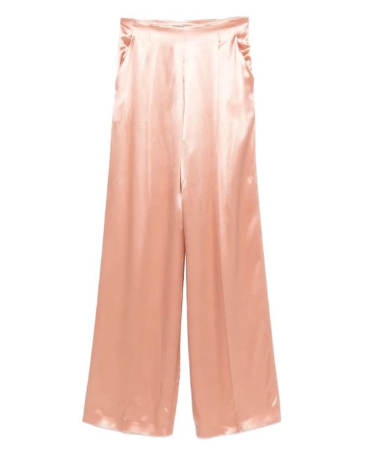 Alberta Ferretti Pink Satin Trousers