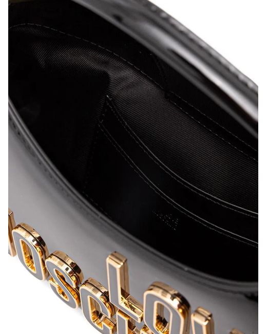 Love Moschino Black Logo-Plaque Tote Bag