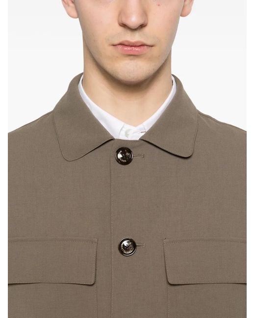 Montecore Brown Button-Fastening Flap-Pockets Jacket for men