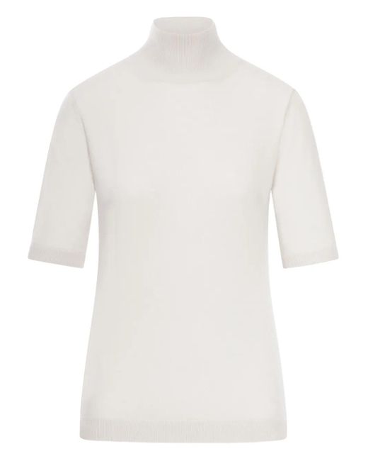 Jersey de manga corta con cuello alto Max Mara de color White