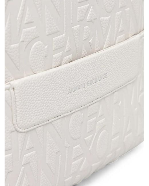 ARMANI EXCHANGE White Logo-Embossed Backpack