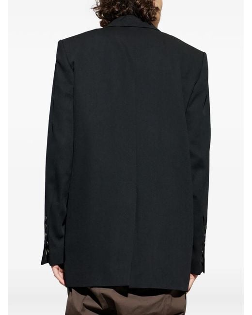 Rick Owens Black Single-Breasted Blazer for men