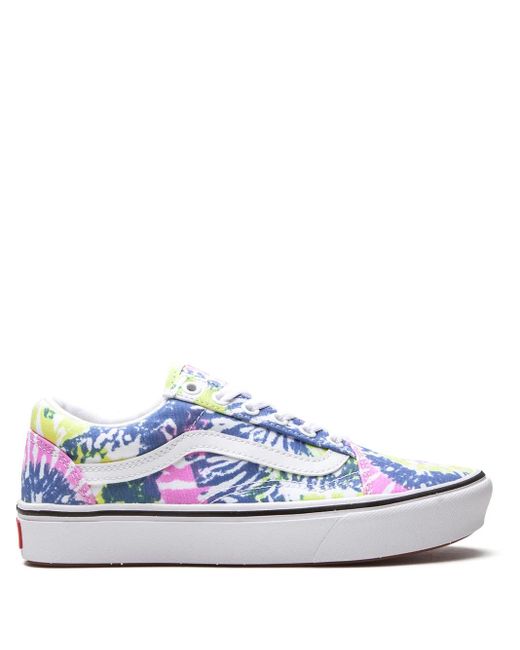 Vans Blue Comfycush Old Skool "Tie-Dye" Sneakers