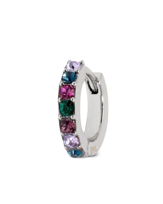 Bimba Y Lola Black Multigemstone Hoop Earrings