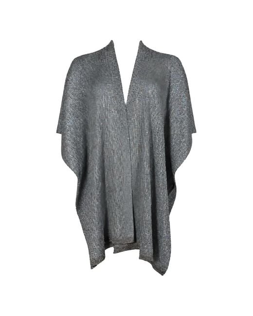 D.exterior Gray Open-Front Poncho