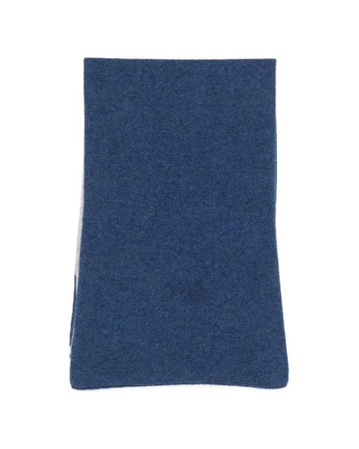 Dell'Oglio Blue Cashmere Two-Tone Scarf for men