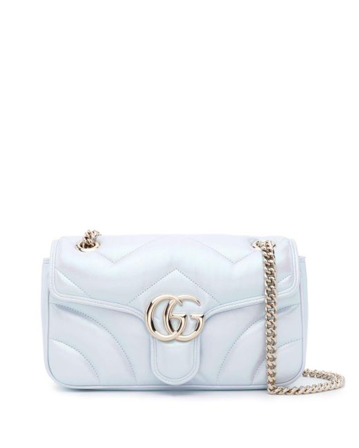 Gucci Small Gg Marmont Shoulder Bag in White Lyst UK