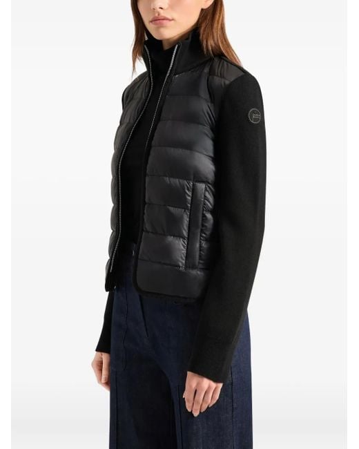 Fusalp Black Somarra Quilted Knitted Bomber Jacket