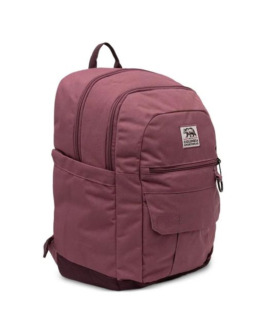 Columbia Purple Logo-Patch Zip-Fastening Backpack