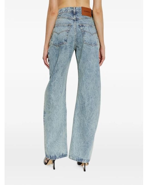 Vetements Blue Logo-Embroidered Jeans
