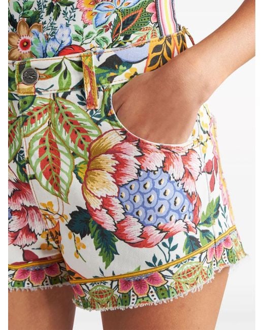 Etro ミドルウエストコットンデニムショートパンツ Multicolor