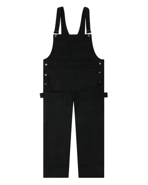 South2 West8 Black Canvas Pocket Overalls for men