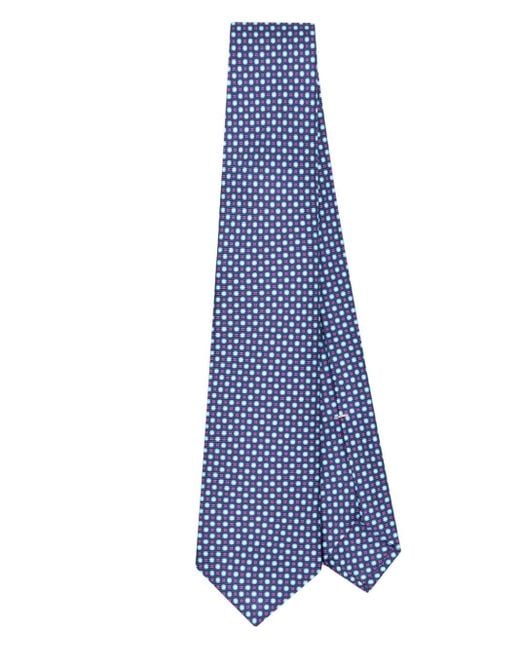 Kiton Blue Polka Dot Silk Tie for men