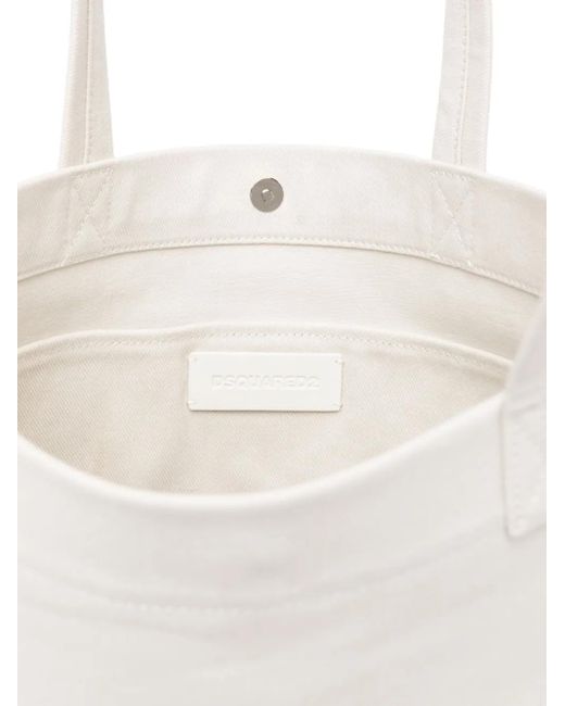 Bolso de hombro con logo en relieve DSquared² de hombre de color White