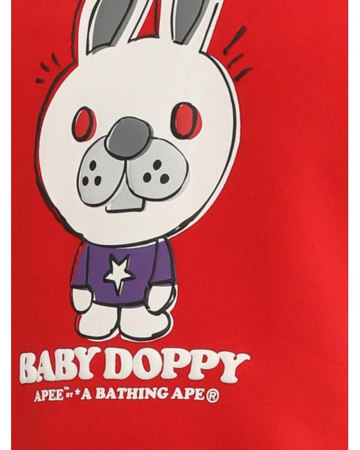 A Bathing Ape Red Babby Doppy Sweatshirt