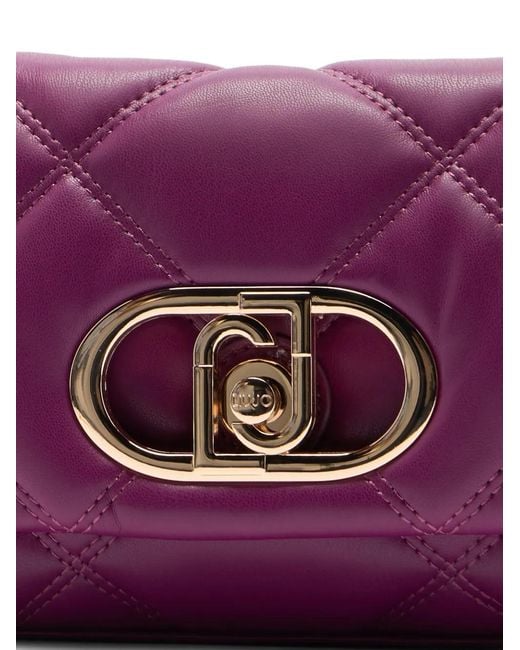 Liu Jo Purple Small Quilted Lapuffy Bag
