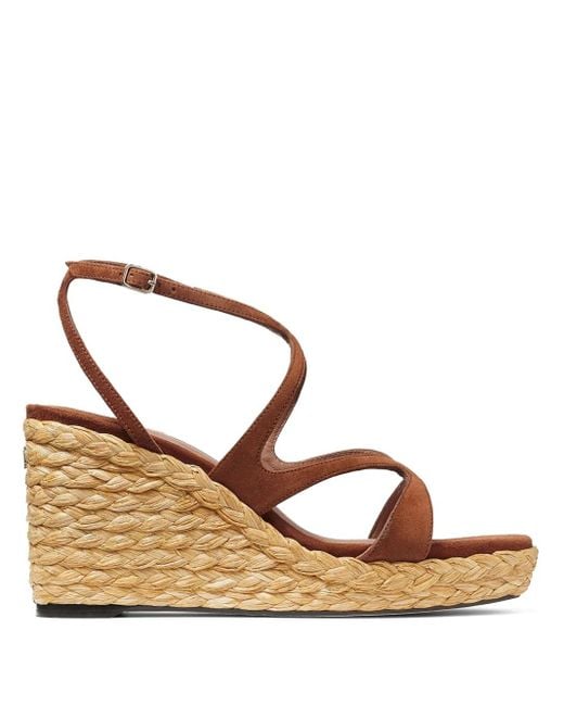 Sandalias Ayla con cuña de 85 mm Jimmy Choo de color Metallic