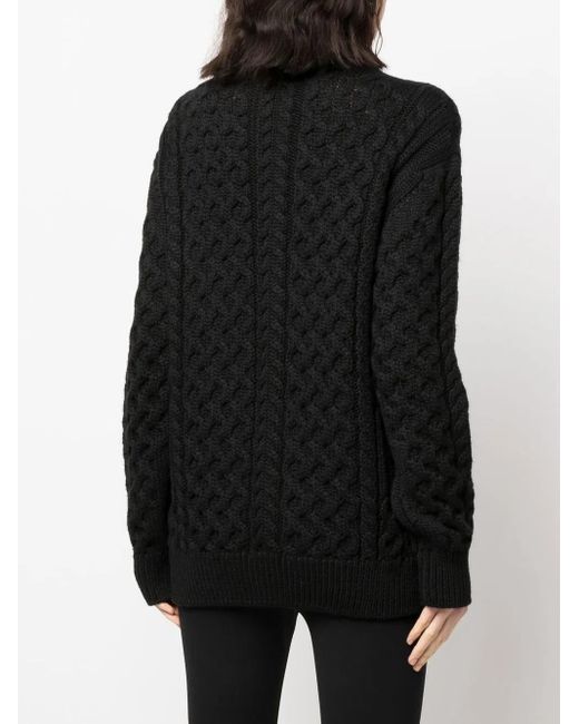 Philipp Plein Black Embossed Skull Wool Jumper