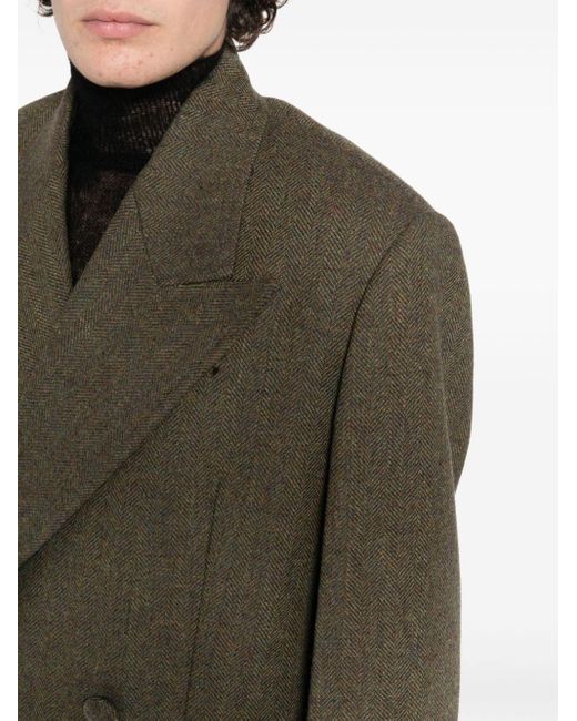 Givenchy Doppelreihiger Mantel mit Fischgrätenmuster in Multicolor für Herren