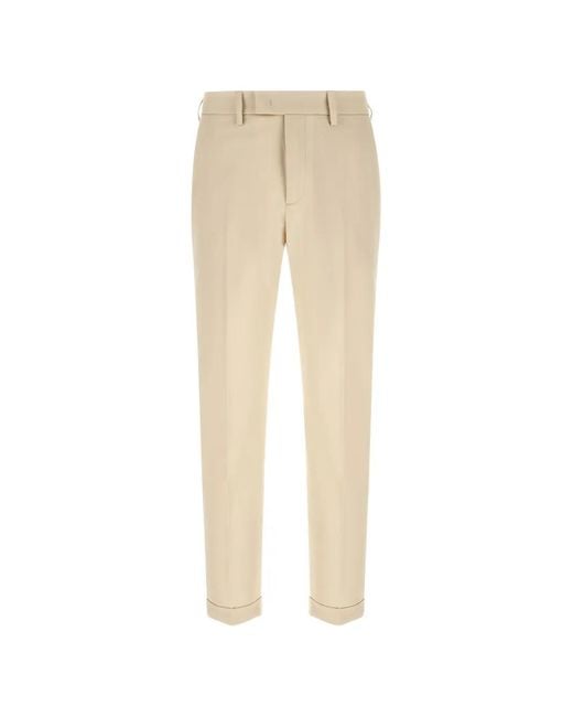 Department 5 Natural Pleated Logo-Patch Trousers for men