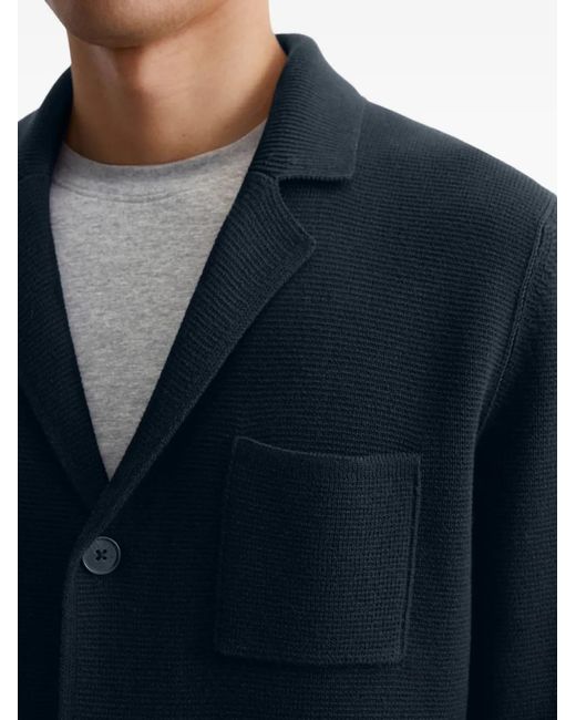 Marc O' Polo Blue Knitted Button-Up Blazer for men